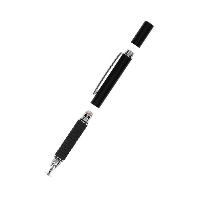 オウルテック 2WAY タッチペン 替え芯 付き ディスク型/導電繊維 OWL-TPSE12 (ブラック)