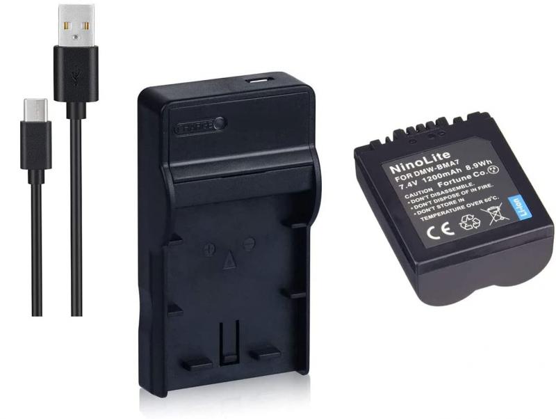 NinoLite(NinoLite) 3点セット DMW-BMA7 互換 バッテリー +USB型 充電器 +海外用交換プラグ 、パナソニック Panasonic 対応 dc62dmwbma7