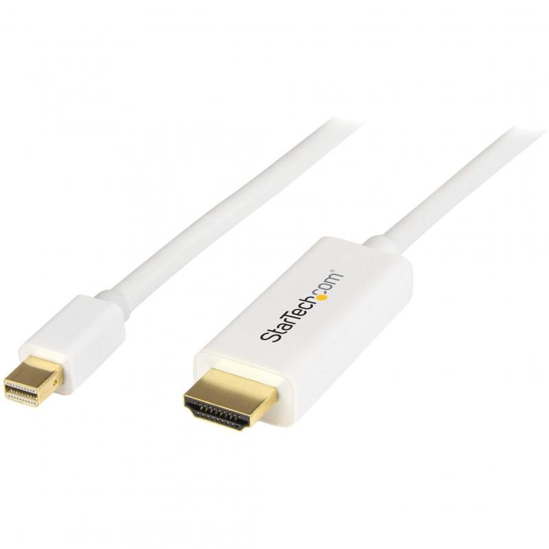 StarTech.com Mini DisplayPort - HDMI変換アダプタケーブル 1m 4K対応 ホワイト ミニディスプレイポート(オス) - HDMI(オス) MDP2HDMM1M