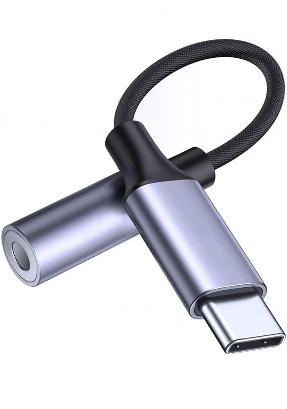 タイプc イヤホンジャック 変換 USB-C to 3.5mm オーディオアダプタ ヘッドフォン変換 通話/音量調節/音楽 ハイレゾ対応 高耐久性 MacBoo