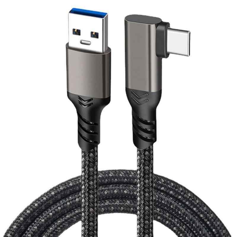 USB-C & USB-A 3.1(Gen2) ケーブル L字 (10Gbpsデータ転送) LpoieJun PD/QC 60W 超高速充電 USB A to USB Cケーブル Xperia/Galaxy/LG/Ga