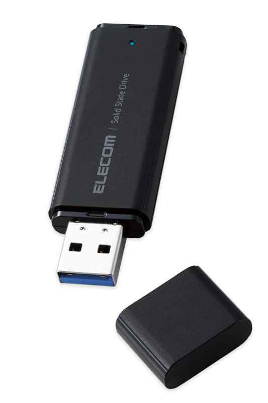 エレコム 外付けSSD 1TB ポータブル USB 5Gbps / USB3.2（Gen2）対応 小型 キャップ式 ブラック ESD-EMC1000GBK