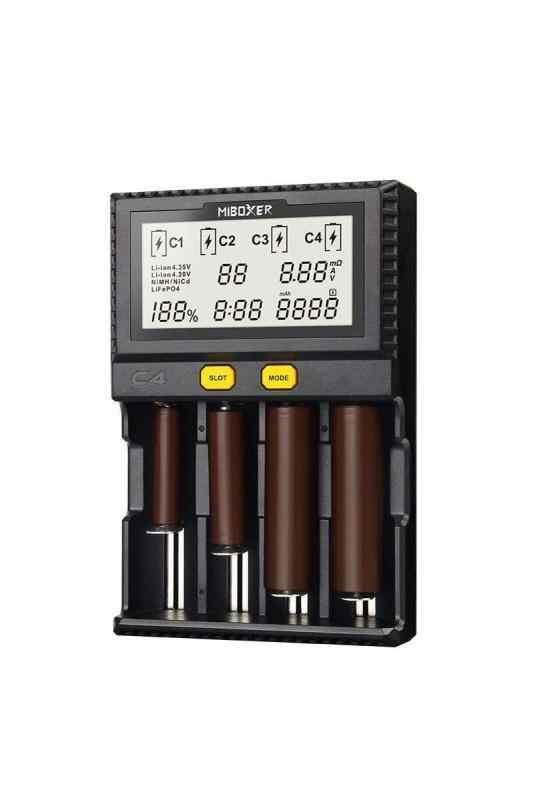 MiBOXER 電池充電器 18650 充電器 ミニ四駆 電池 (C4（最大1.5A充電 / ver2）)