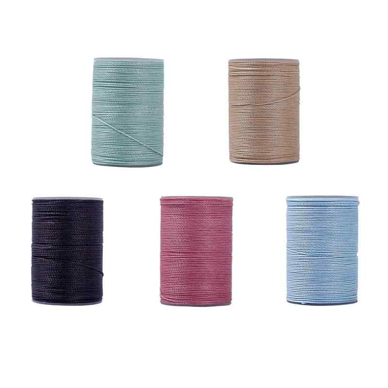 蝋引き糸 ロウビキ ワックスコード 蝋引き紐 レザークラフト 工具 12色 手縫い 編み 手芸 紐 DIY 糸 ろう引き糸 (0.45mm 80M-B)