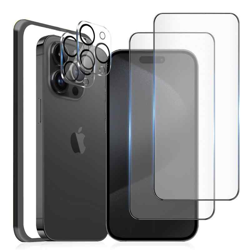 【覗き見防止】iphone14ガラス iphone13ガラス (iPhone 15Pro, アンチグレア（全面保護）)
