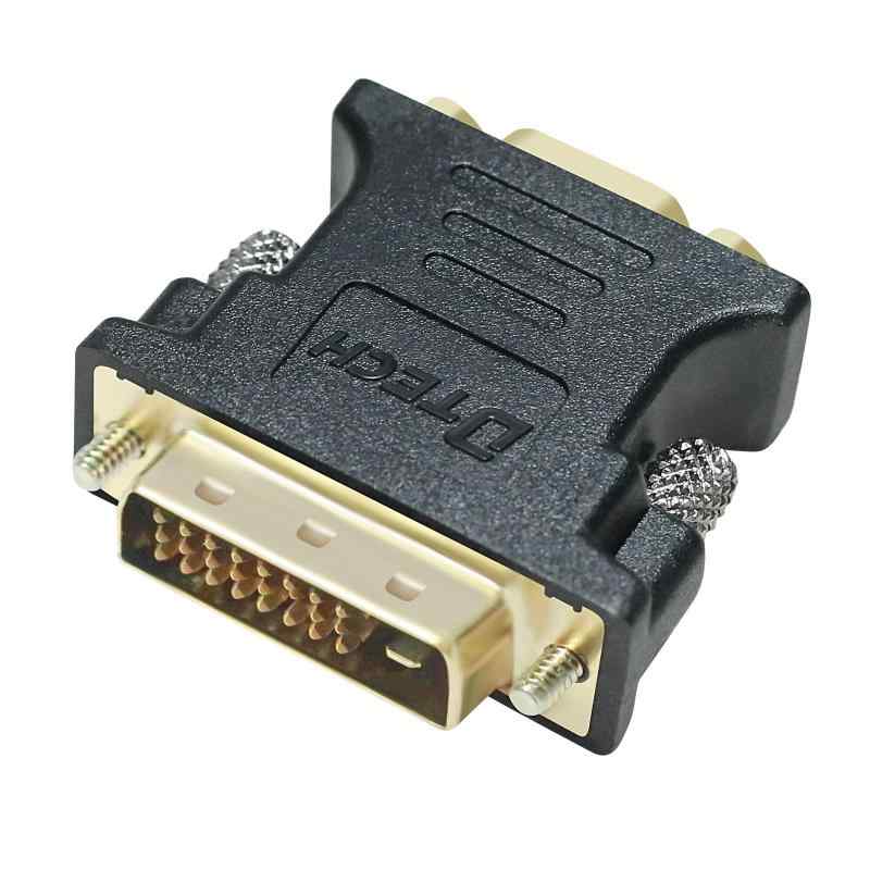 DTECH DVI VGA 変換 アダプター DVI-D (24+1) オス to VGA (ミニ D-Sub 15ピン) メス コンバーター 単方向伝送 フルHD 1080p DVI 25ピン