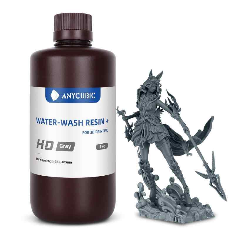 ANYCUBIC 光造形 3Dプリンター用 水洗いレジン (1kg, ダークグレー)