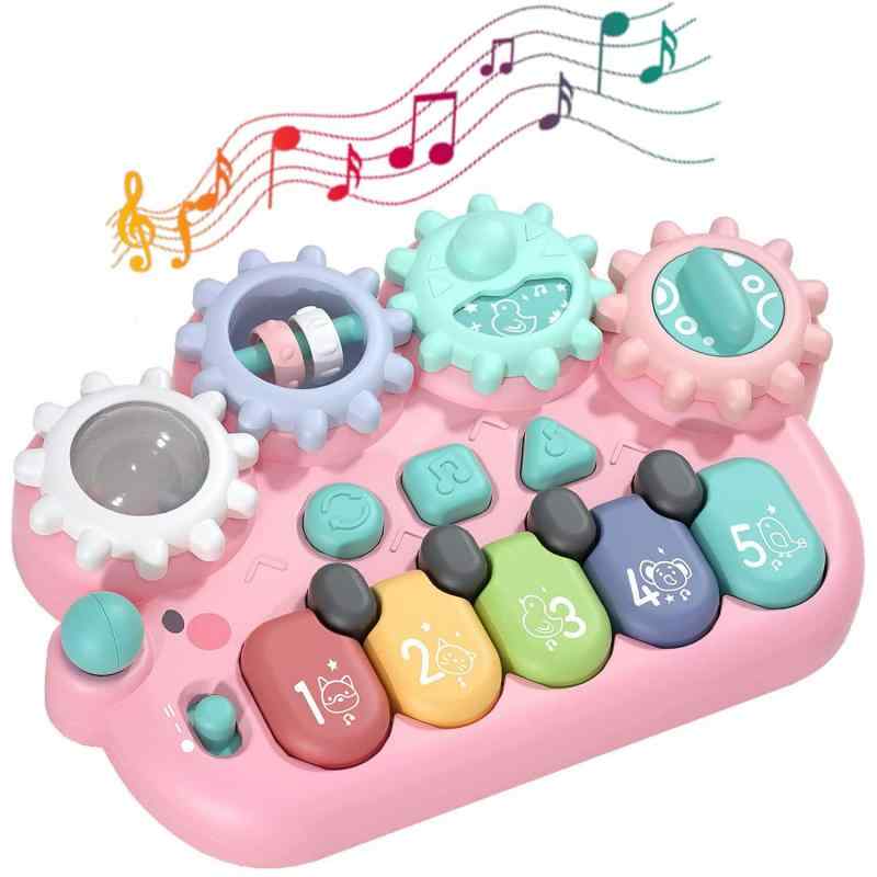 KaeKid 多機能 ピアノおもちゃ ハリネズミ キッズ キーボード おもちゃ 赤ちゃん 楽器 音と光 5種類動物音 13曲 子供おもちゃ 知育玩具