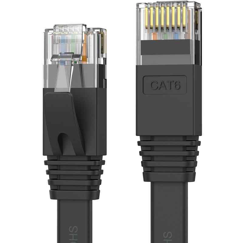 LANケーブル CAT6 フラットLANケーブル カテゴリ-6 高速 lanケーブル CAT6準拠 イーサネットケーブル RJ45 やわらか スリム ブラック (15