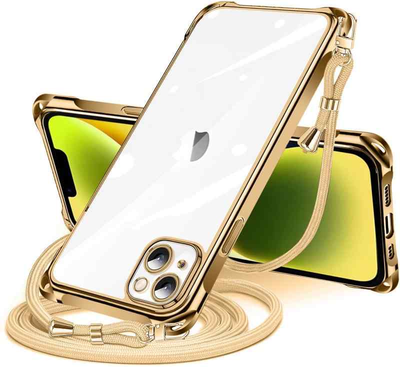 iPhone ケース クリア ショルダー iphone スマホケース アイフォン カバー 肩掛け 斜めかけ 縄掛けケース 透明 TPU ストラップ付き 携帯