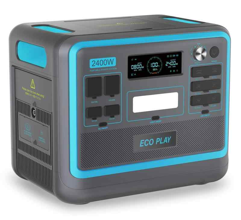 Eco Play ポータブル電源 大容量 2048Wh/2400W ポータブルバッテリー 長寿命 入力電力調整可能 リン酸鉄リチウムイオン電池 最速1.5時間