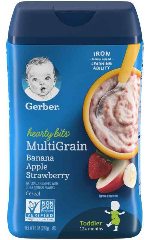 Gerber Baby Cereal Hearty Bits Multigrain Cereal Banana Apple Strawberry, 8 Ounce by Gerber Graduates