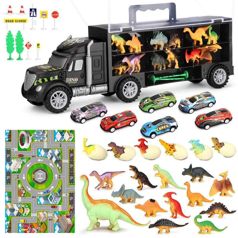 恐竜 おもちゃ 知育玩具 男の子 女の子 車セット 3 4 5 6歳誕生日 動物 ミニフィギュア 収納 カー ミニカーセット ランキング クリスマス