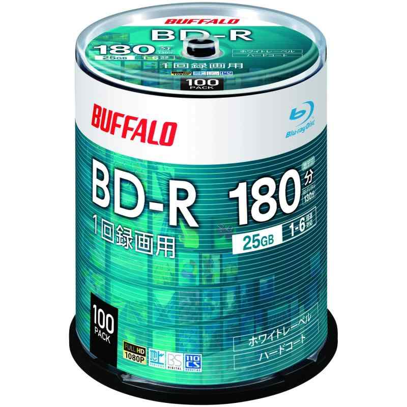 【Amazon.co.jp】 バッファロー ブルーレイディスク BD-R 1回録画用 25GB 100枚 スピンドル 片面1層 1-6倍速 【 ディーガ 動作確認済み