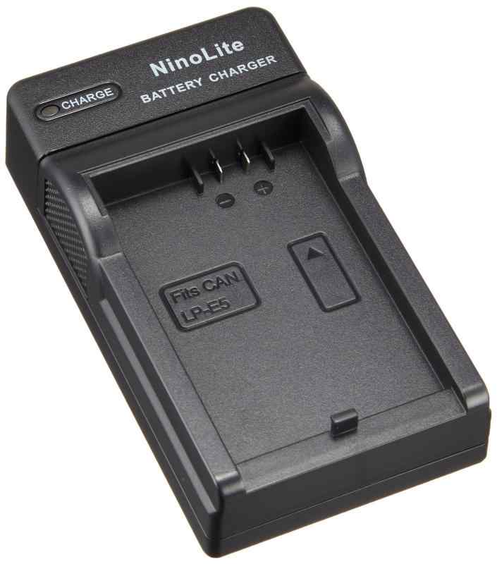 NinoLite USB型 バッテリー 用 充電器 海外用交換プラグ付 キャノン Canon LP-E5 等対応 チャージャー