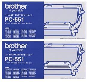 【まとめ買い】brother 普通紙ファクシミリ用カセット付きリボン PC-551 2個セット