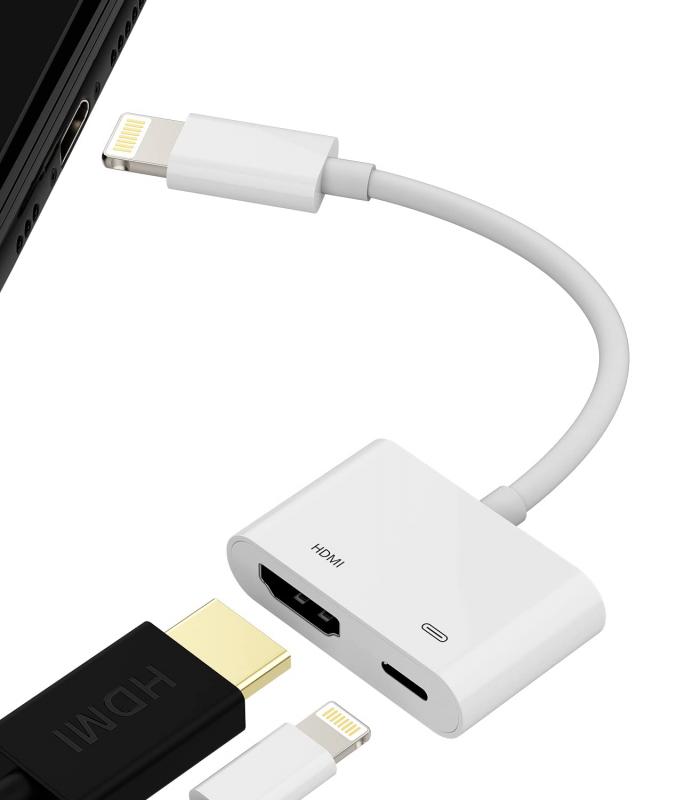 iPhone HDMI変換ケーブルアップルライトニングミラーリング画面出力アダプタ同時充電器Lightning Apple TV iphoneテレ接続ケーブルDigita