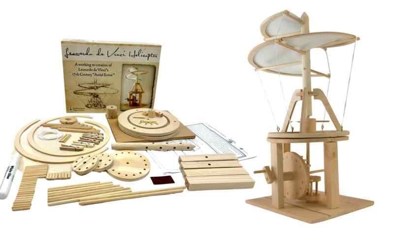 あおぞら レオナルド・ダ・ヴィンチの木製科学模型 (ヘリコプター)