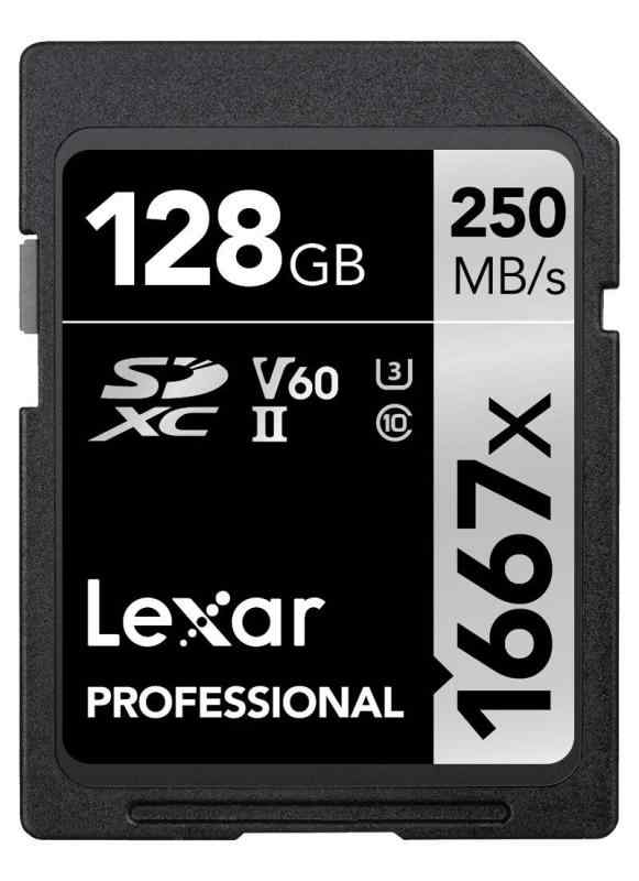Original Lexar 1667x V60 250MB/s Flash Memory sd cards 64gb 128GB UHS-II U3 Card high speed 256GB SDXC For 3D 4K HD video (128GB