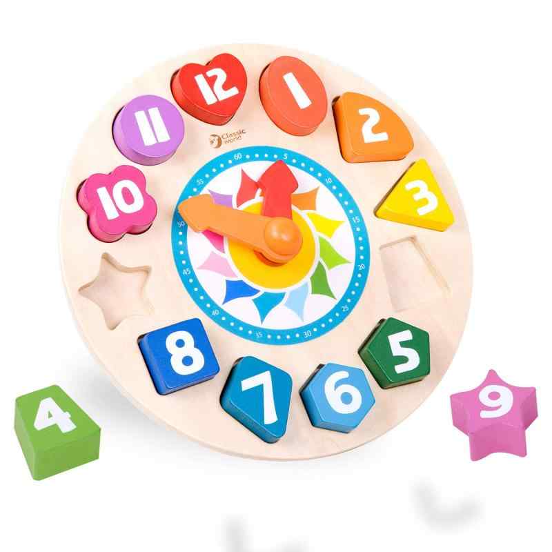 知育時計 時計のおもちゃ かたはめパズル 数字 型はめパズル 木製 時間 知育玩具 3歳 [ Classic World クラシックワールド チクタク時計