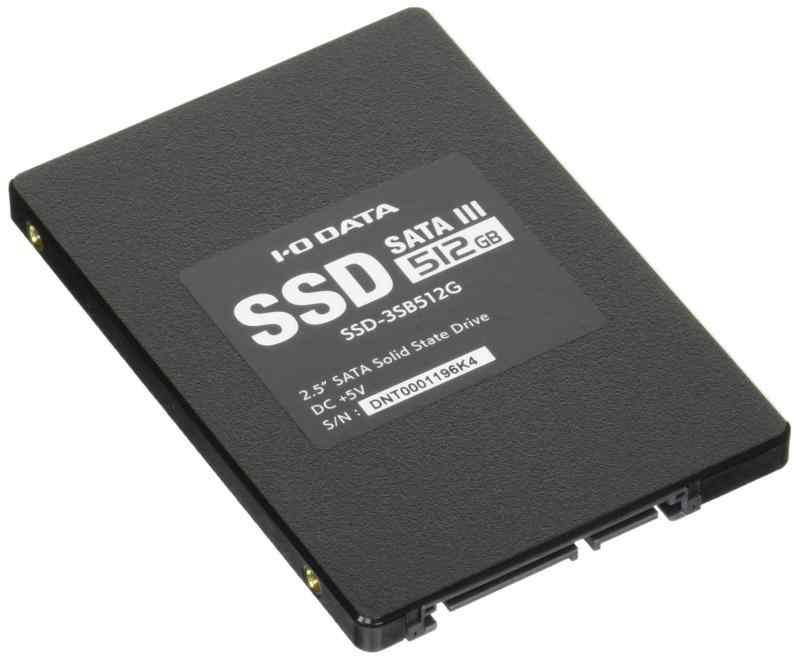 アイ・オー・データ 内蔵2.5インチSSD 512GB Serial ATA III対応 ストレージ換装に 9.5mm変換スペーサー付属 日本メーカー SSD-3SB512G