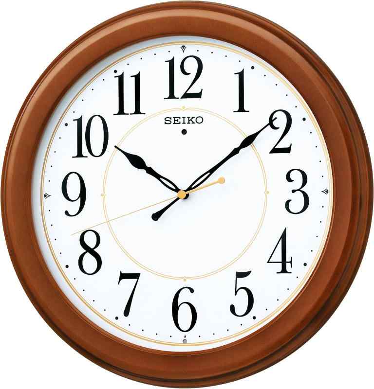 セイコークロック(Seiko Clock) 掛け時計 電波 アナログ 木枠 茶 木地 KX388B