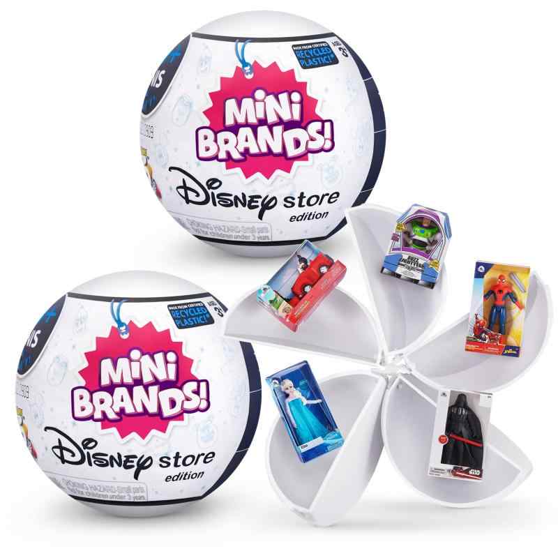 Mini Brands Collectible Toys by ZURU - Great Stocking Stuffers - Disney Store Edition, 2 Capsules of 5 Mystery Toys for Kids, Te